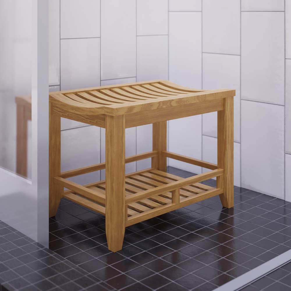 Peley Teak Shower Stool