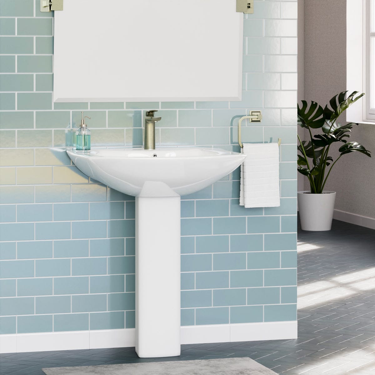 Pengeseo Vitreous China Pedestal Sink