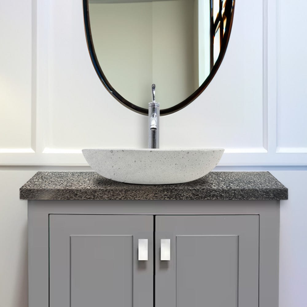 Pepster Round Cast Concrete Vessel Sink - Light Grey