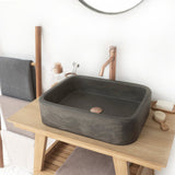 Piero Cast Concrete Rectangular Vessel Sink - Dusk Grey
