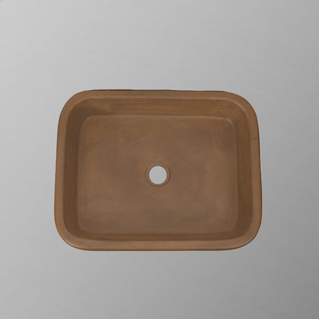 Piero Cast Concrete Rectangular Vessel Sink - Vintage Brown