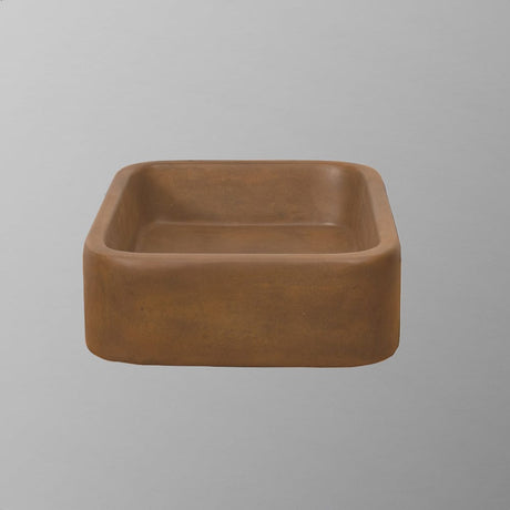 Piero Cast Concrete Rectangular Vessel Sink - Vintage Brown