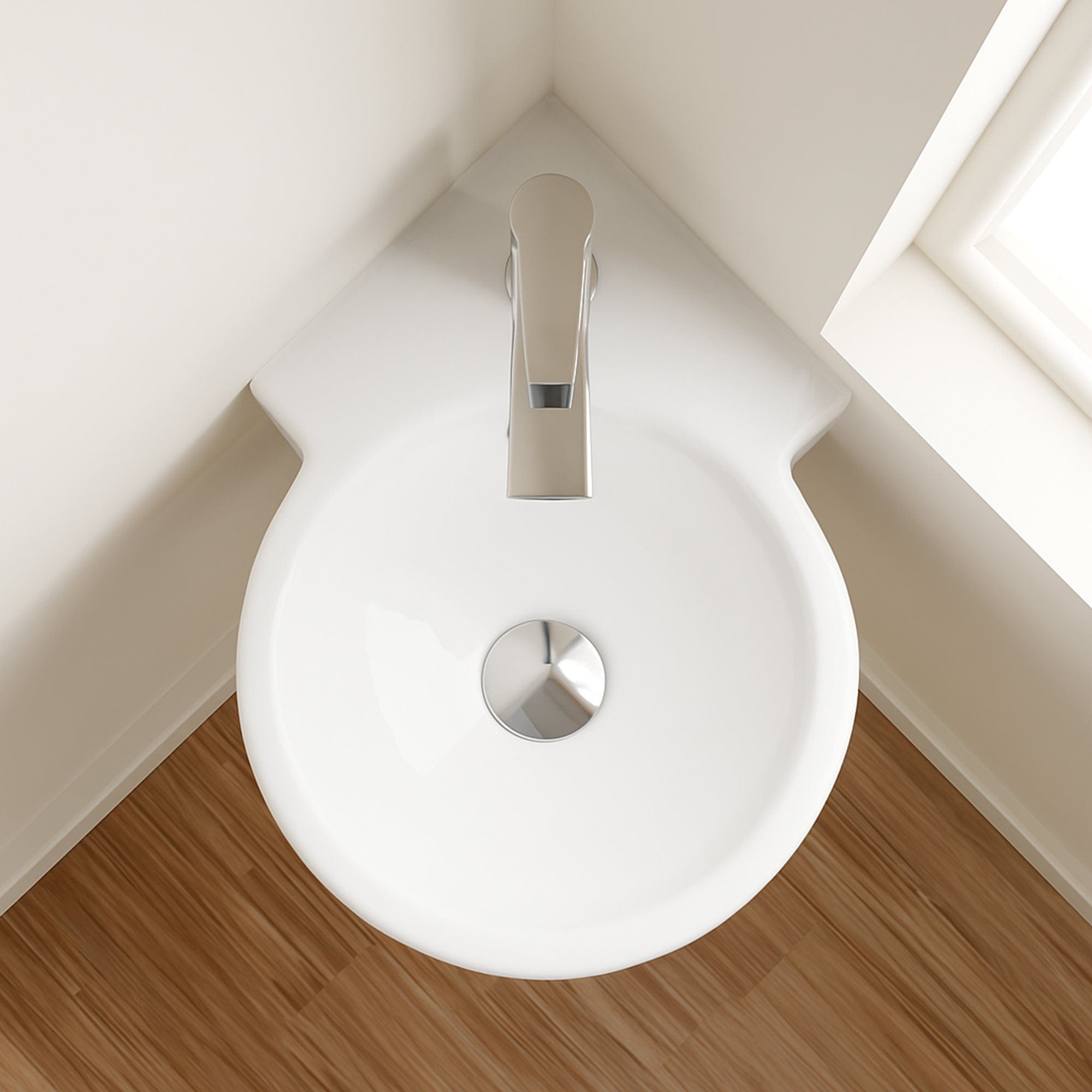 Pinto basin number 掛時計 298x48mm Pinto Vitreous China Corner Wall-Mount Bathroom Sink – Magnus Home
