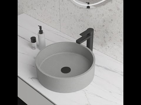 Winchell Round Cast Concrete Vessel Sink - Grey