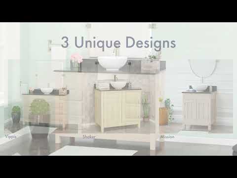 36" Mission Unfinished Red Oak Wall-Mount Linen Cabinet