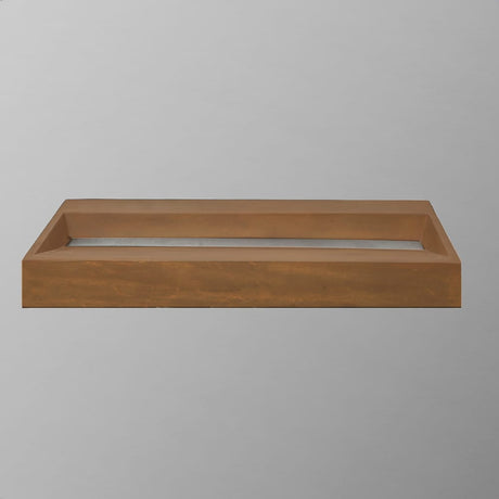 Prospero Rectangular Cast Concrete Vessel Sink - Vintage Brown