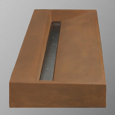 Prospero Rectangular Cast Concrete Vessel Sink - Vintage Brown