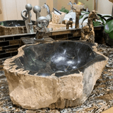 Ramona Petrified Wood Vessel Sink - Black Interior