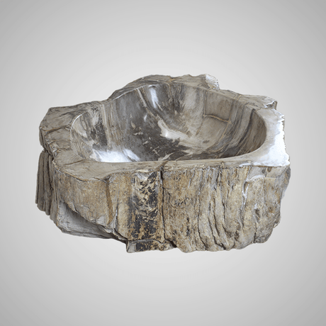 Ramona Petrified Wood Vessel Sink - Black Interior