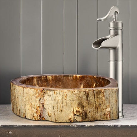 Ramona Petrified Wood Vessel Sink - Yellow Interior