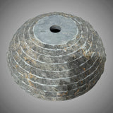 Rensen Marble Vessel Sink with Chiseled Exterior - Polished Grey Interior