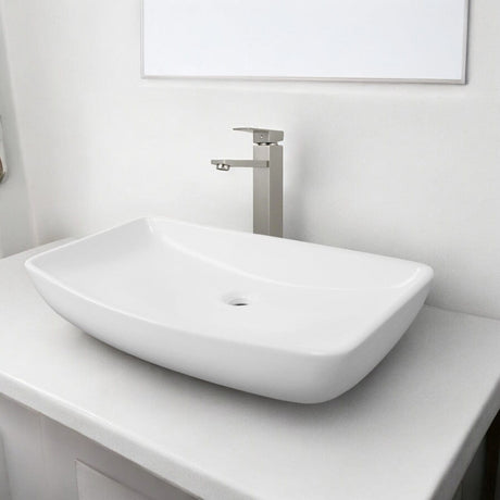 Ridge Rectangular Vitreous China Vessel Sink