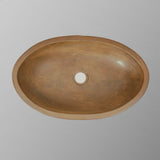 Rocco Cast Concrete Oval Vessel Sink - Vintage Brown