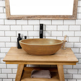 Rocco Cast Concrete Oval Vessel Sink - Vintage Brown