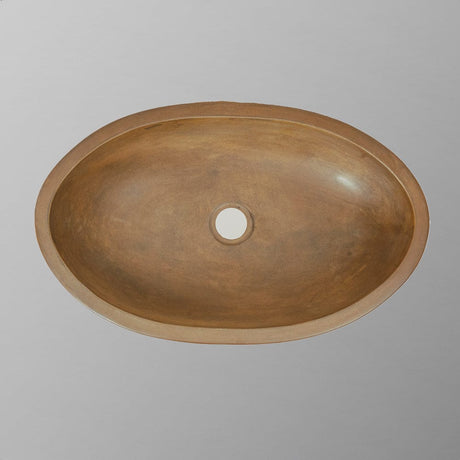 Rocco Cast Concrete Oval Vessel Sink - Vintage Brown