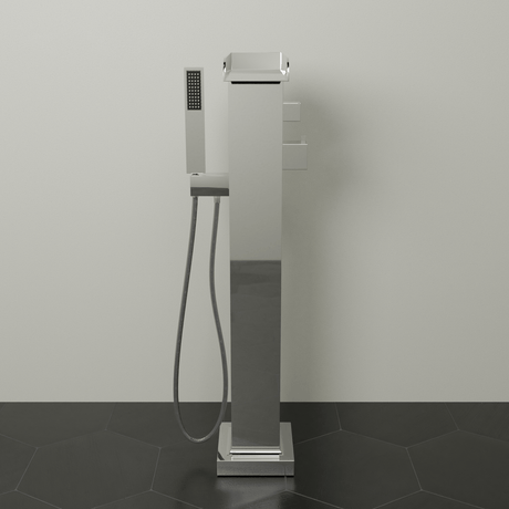 Sanibel Thermostatic Waterfall Freestanding Tub Faucet with Hand Shower