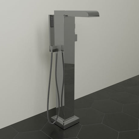 Sanibel Thermostatic Waterfall Freestanding Tub Faucet with Hand Shower