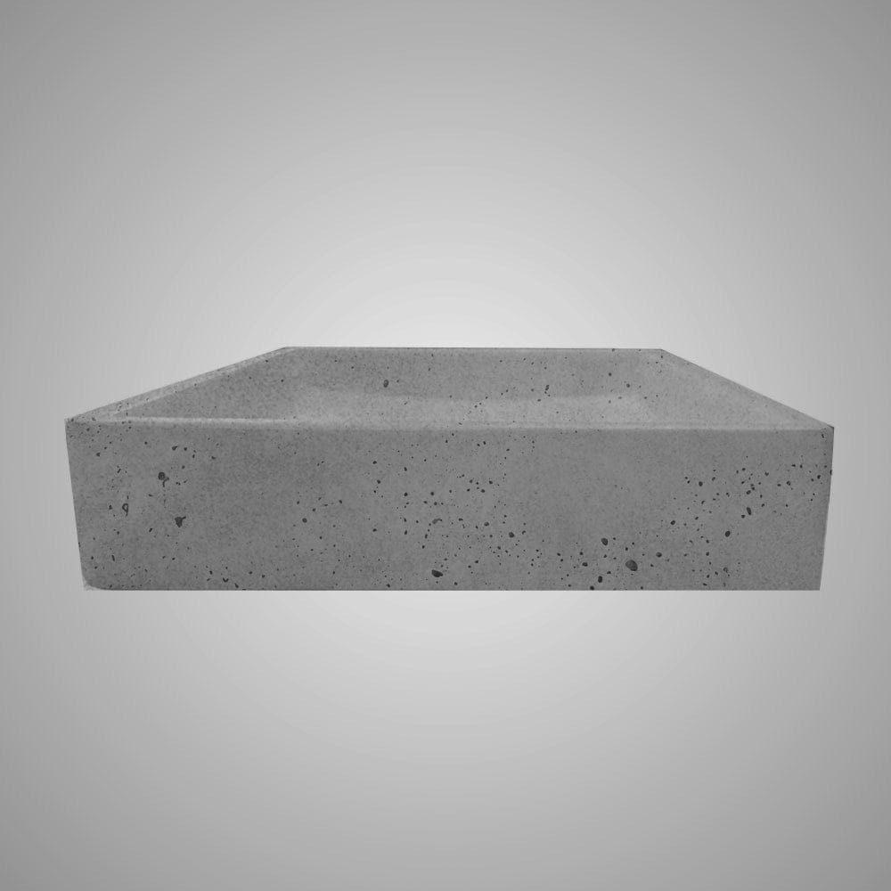 Sapa Rectangular Cast Concrete Vessel B-Grade Sink - Dark Grey