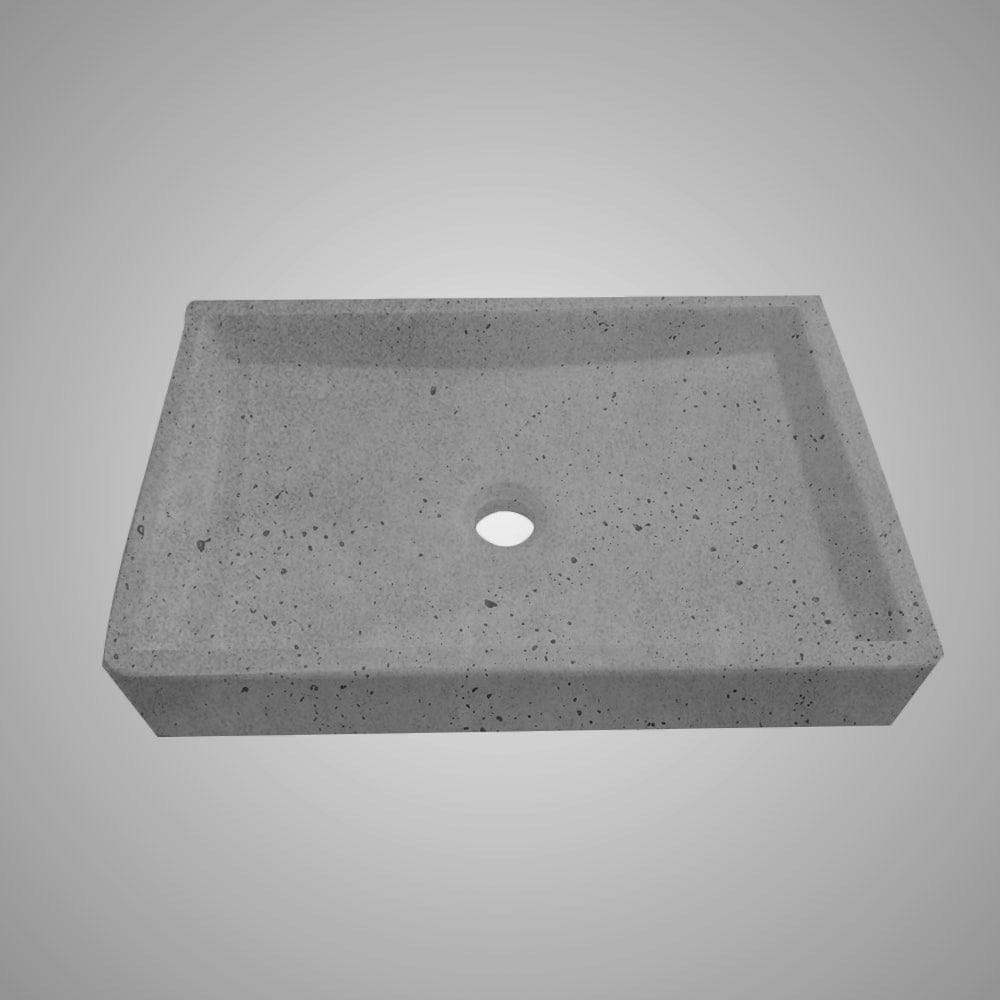 Sapa Rectangular Cast Concrete Vessel B-Grade Sink - Dark Grey
