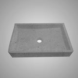 Sapa Rectangular Cast Concrete Vessel B-Grade Sink - Dark Grey