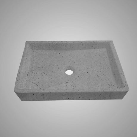 Sapa Rectangular Cast Concrete Vessel B-Grade Sink - Dark Grey
