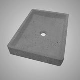 Sapa Rectangular Cast Concrete Vessel B-Grade Sink - Dark Grey