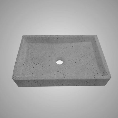 Sapa Rectangular Cast Concrete Vessel B-Grade Sink - Dark Grey