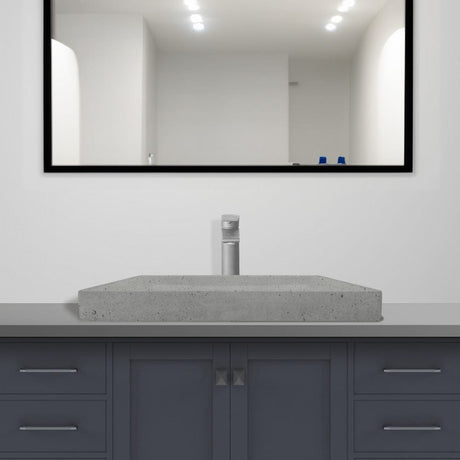 Sapa Rectangular Cast Concrete Vessel B-Grade Sink - Dark Grey