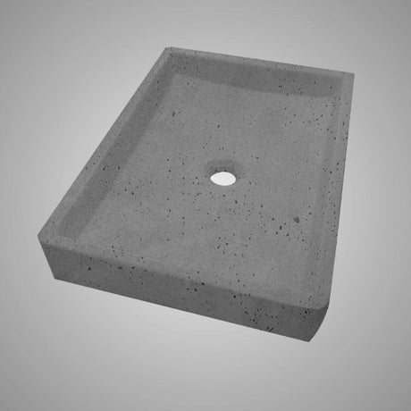 Sapa Rectangular Cast Concrete Vessel B-Grade Sink - Dark Grey