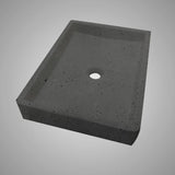 Sapa Rectangular Cast Concrete Vessel Sink - Black