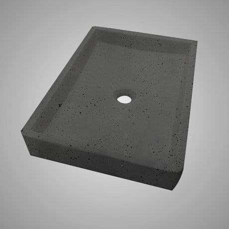 Sapa Rectangular Cast Concrete Vessel Sink - Black