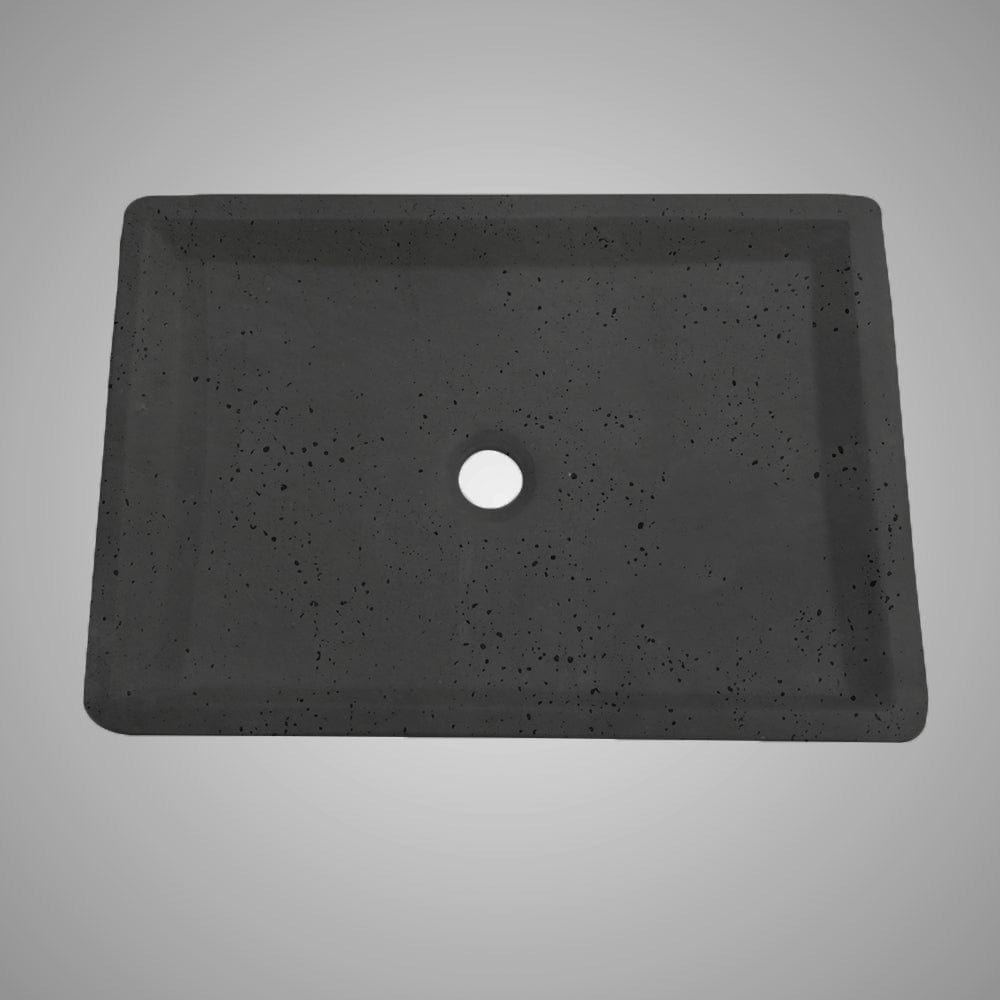 Sapa Rectangular Cast Concrete Vessel Sink - Black