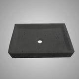 Sapa Rectangular Cast Concrete Vessel Sink - Black