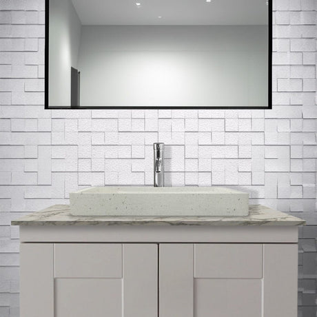 Sapa Rectangular Cast Concrete Vessel Sink - Cream