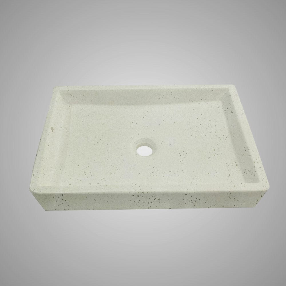 Sapa Rectangular Cast Concrete Vessel Sink - Cream