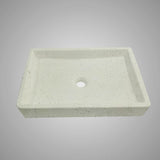 Sapa Rectangular Cast Concrete Vessel Sink - Cream