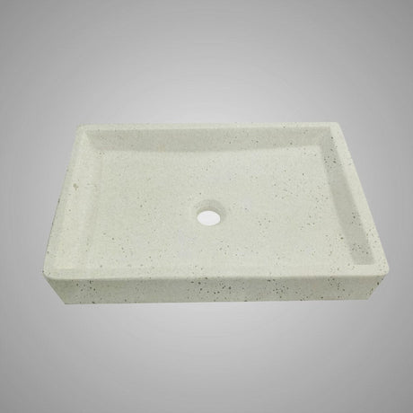 Sapa Rectangular Cast Concrete Vessel Sink - Cream