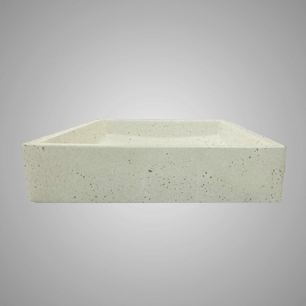 Sapa Rectangular Cast Concrete Vessel Sink - Cream