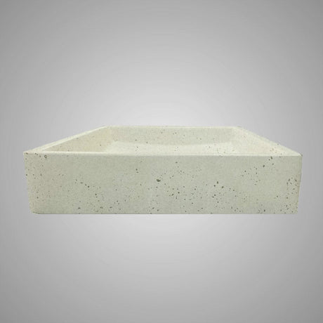 Sapa Rectangular Cast Concrete Vessel Sink - Cream