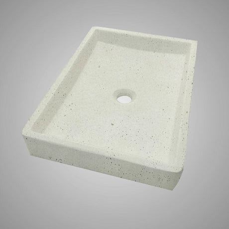 Sapa Rectangular Cast Concrete Vessel Sink - Cream