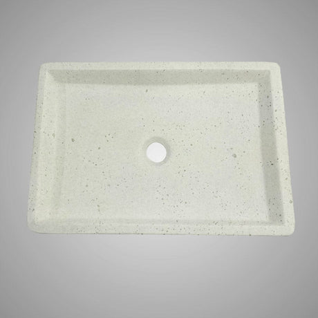 Sapa Rectangular Cast Concrete Vessel Sink - Cream