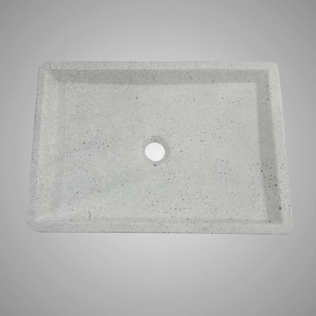 Sapa Rectangular Cast Concrete Vessel Sink - Light Grey