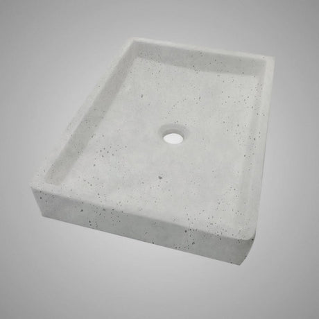 Sapa Rectangular Cast Concrete Vessel Sink - Light Grey
