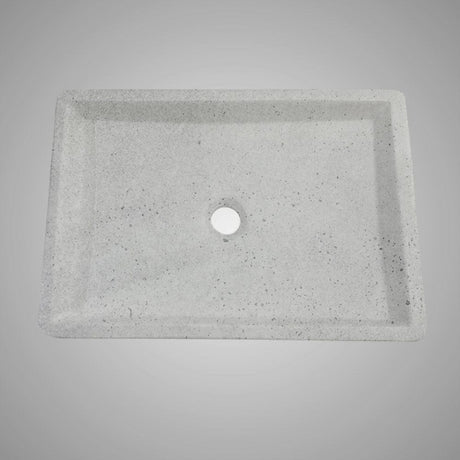 Sapa Rectangular Cast Concrete Vessel Sink - Light Grey