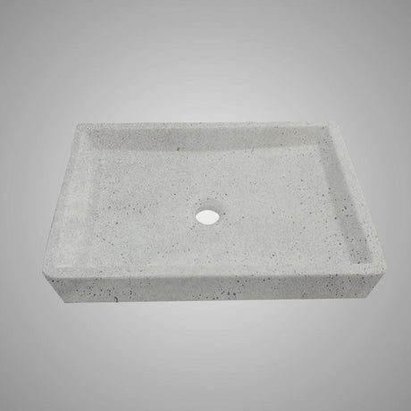 Sapa Rectangular Cast Concrete Vessel Sink - Light Grey