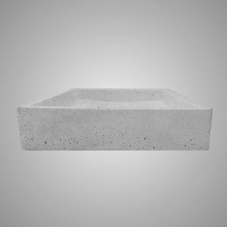 Sapa Rectangular Cast Concrete Vessel Sink - Light Grey