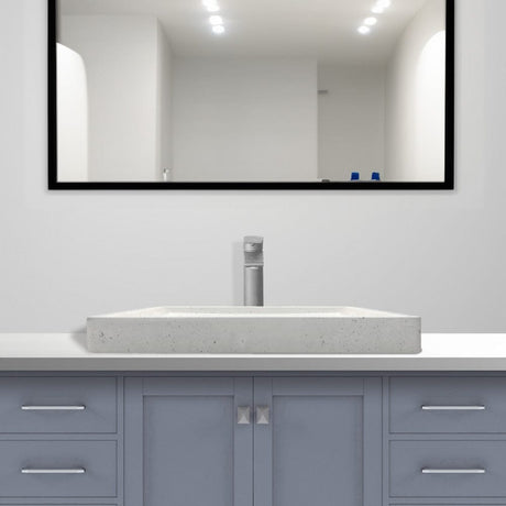Sapa Rectangular Cast Concrete Vessel Sink - White