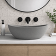 Saracen Oval Cast Concrete Vessel Sink - Grey