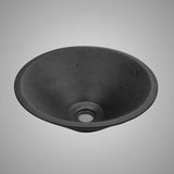 Saster Round Cast Concrete Vessel Sink - Black