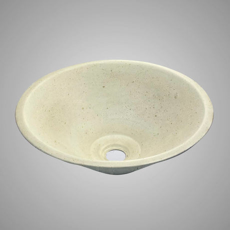 Saster Round Cast Concrete Vessel Sink - Cream